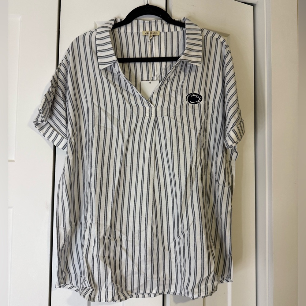 UG Apparel Penn State Logo Striped Relaxed Fit Shirt